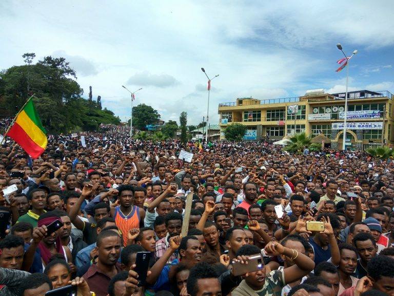 Amhara protest in Gondar