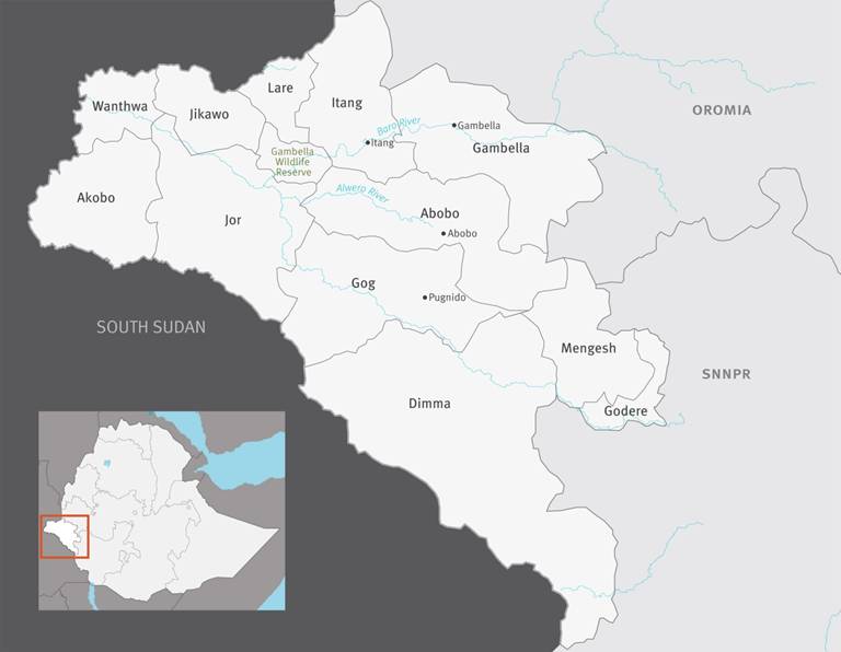 Gambella, western Ethiopia zones